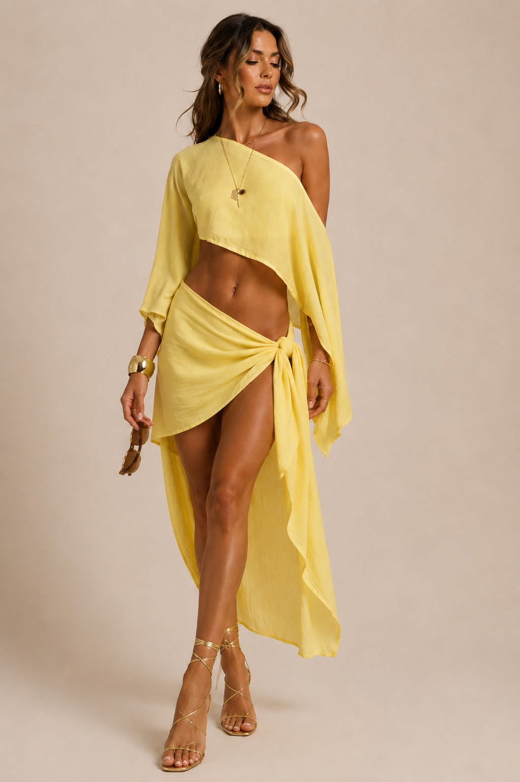 Mykonos Off-Shoulder Crop & Skirt Set
