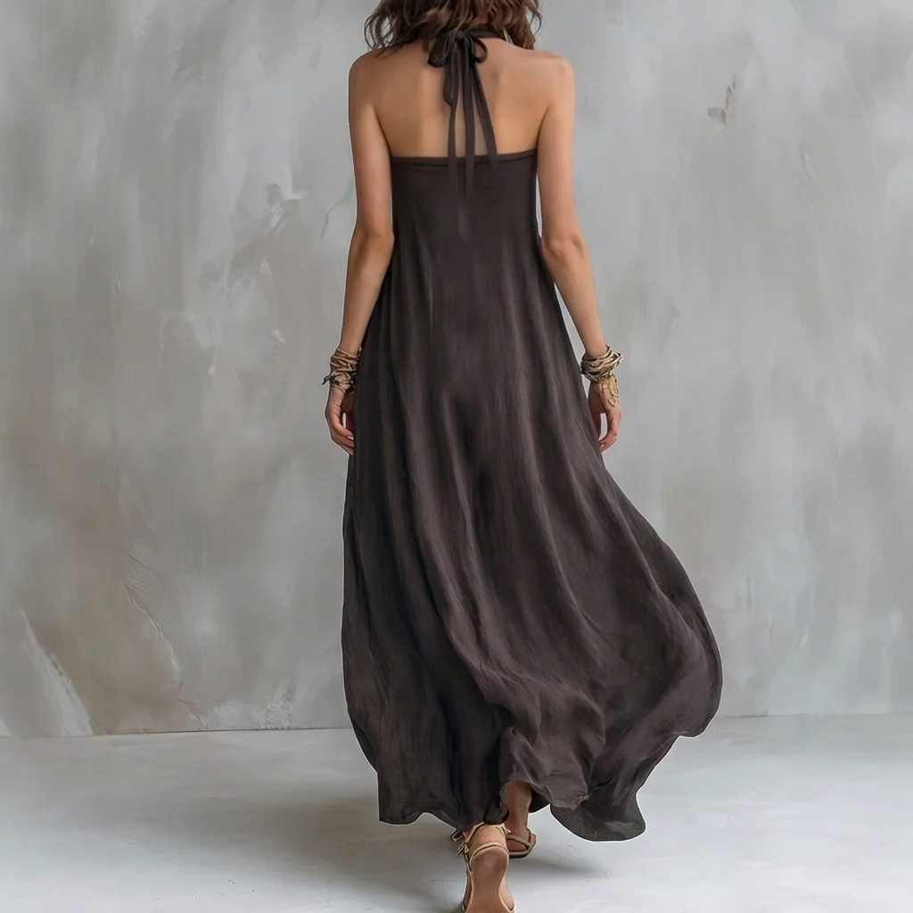 The Santorini Halter Maxi Dress