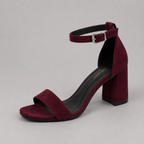 All-match Open-toe Buckle Roman High Heels