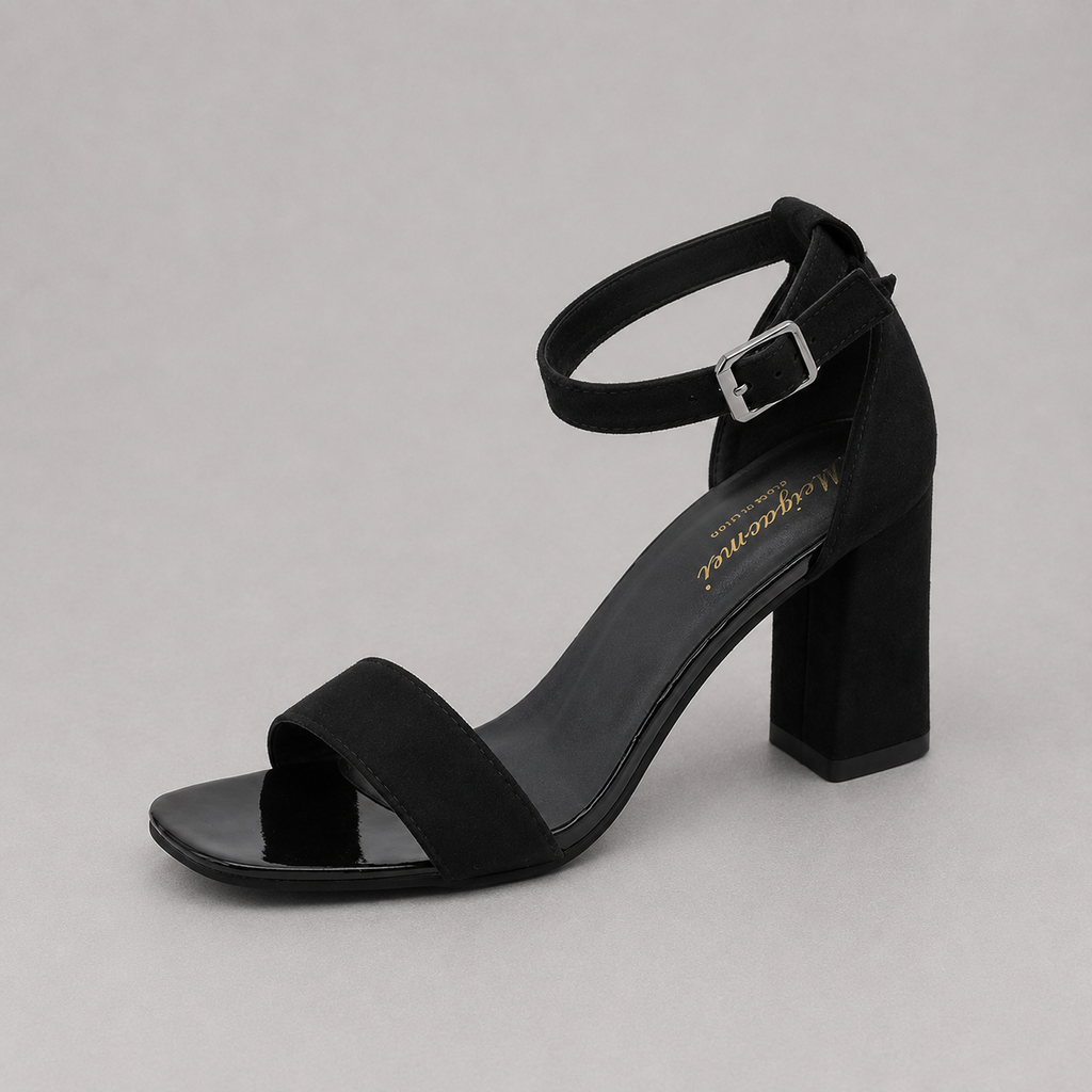 All-match Open-toe Buckle Roman High Heels