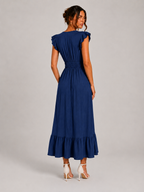 Long Summer Short Sleeve Dress
