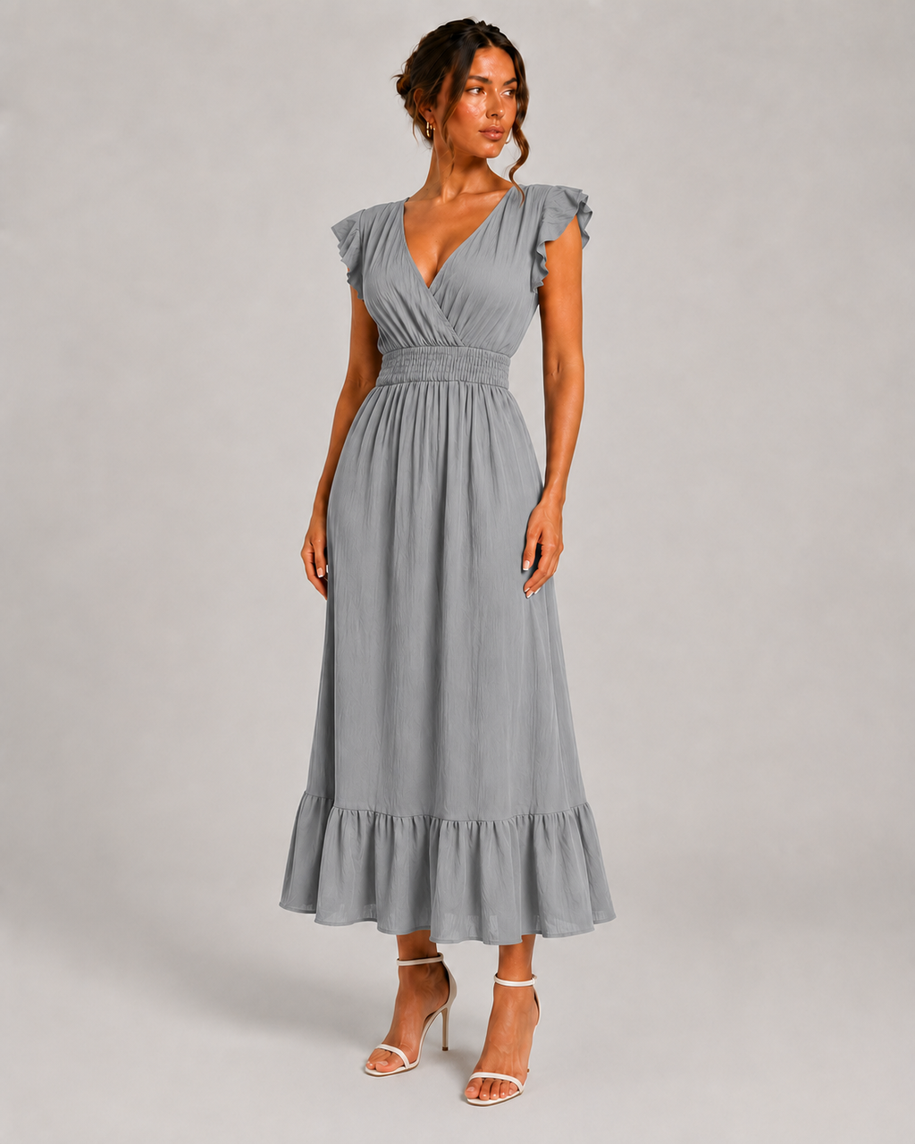 Long Summer Short Sleeve Dress