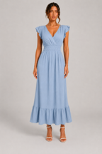 Long Summer Short Sleeve Dress