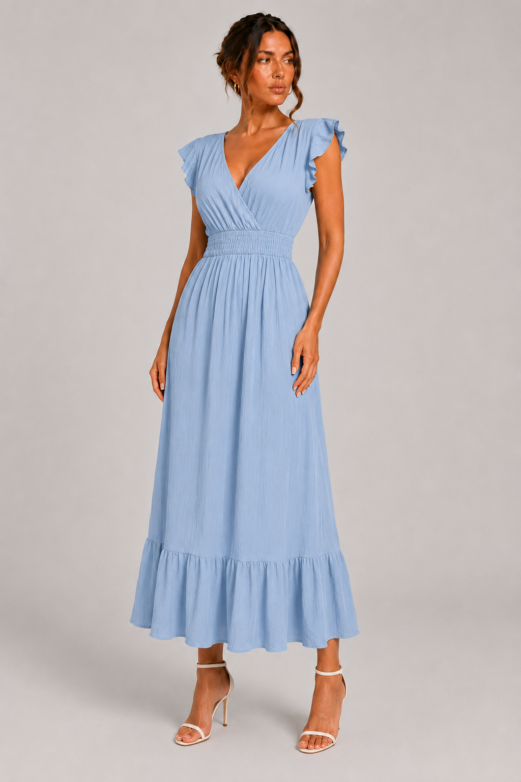 Long Summer Short Sleeve Dress