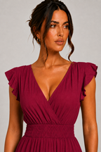 Long Summer Short Sleeve Dress