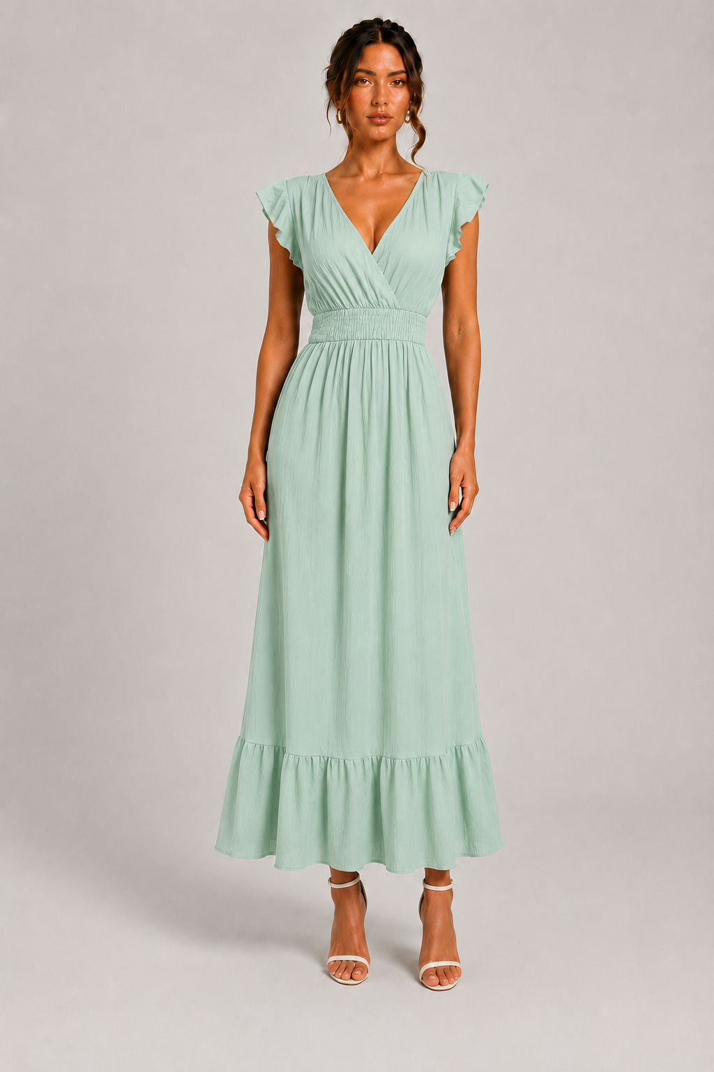 Long Summer Short Sleeve Dress