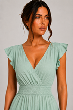 Long Summer Short Sleeve Dress