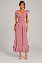 Long Summer Short Sleeve Dress
