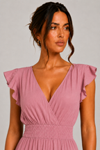Long Summer Short Sleeve Dress