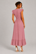 Long Summer Short Sleeve Dress