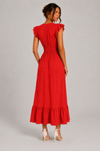 Long Summer Short Sleeve Dress
