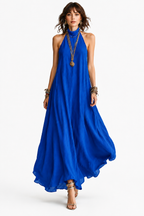 The Santorini Halter Maxi Dress