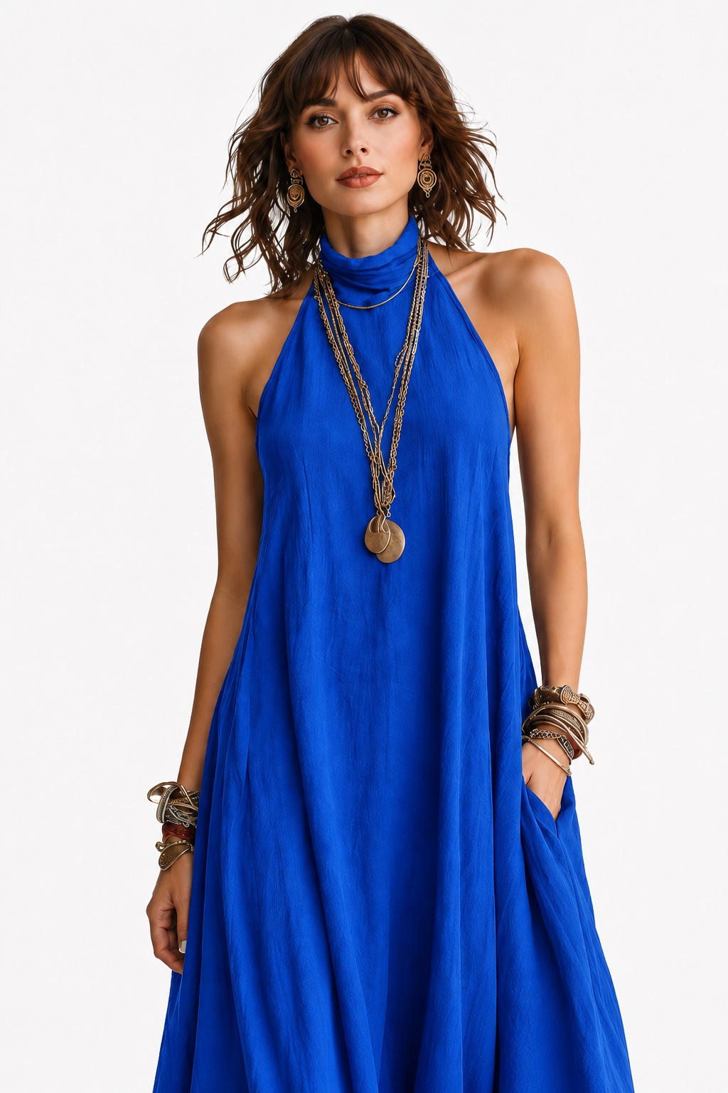 The Santorini Halter Maxi Dress
