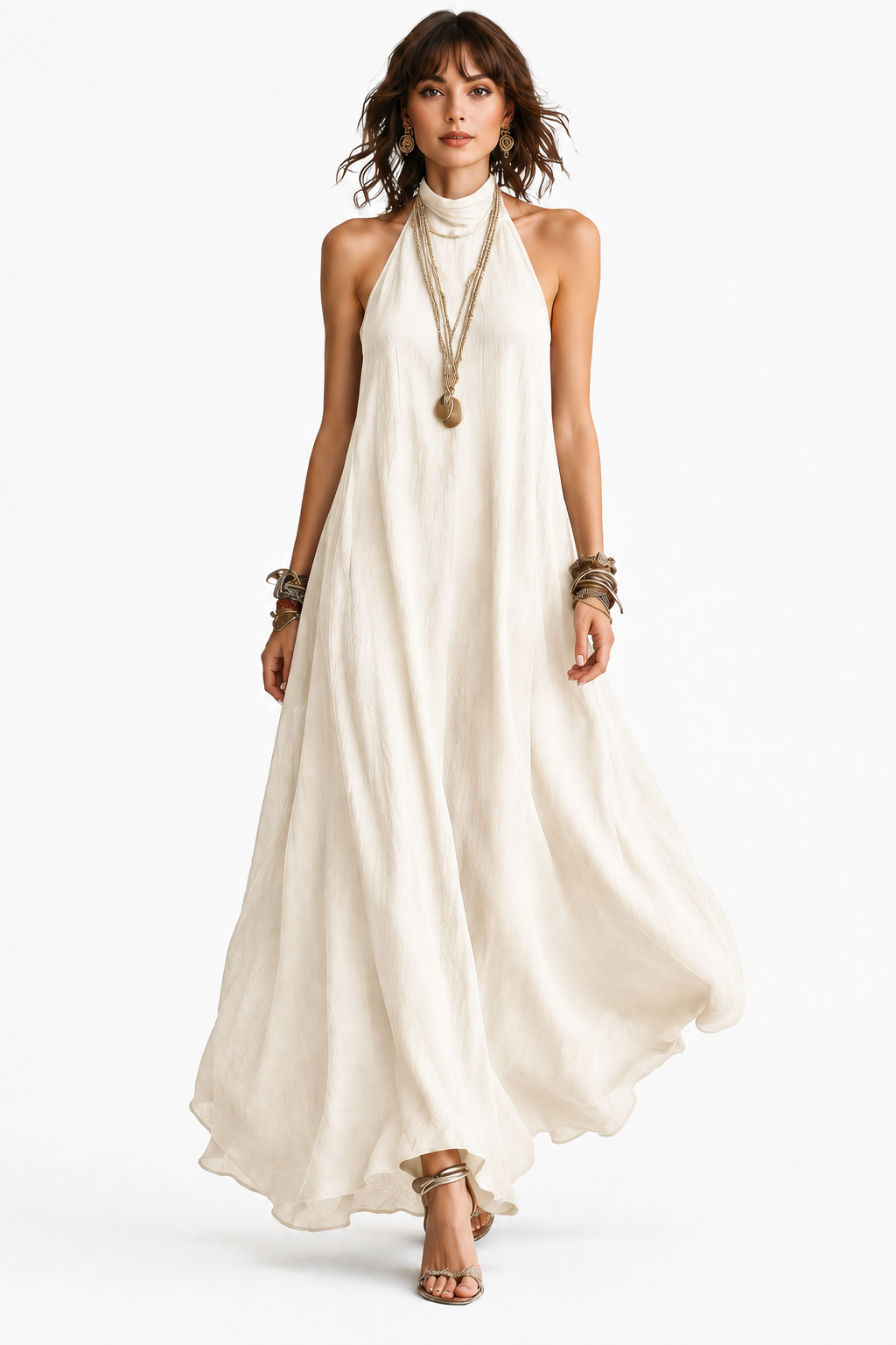 The Santorini Halter Maxi Dress
