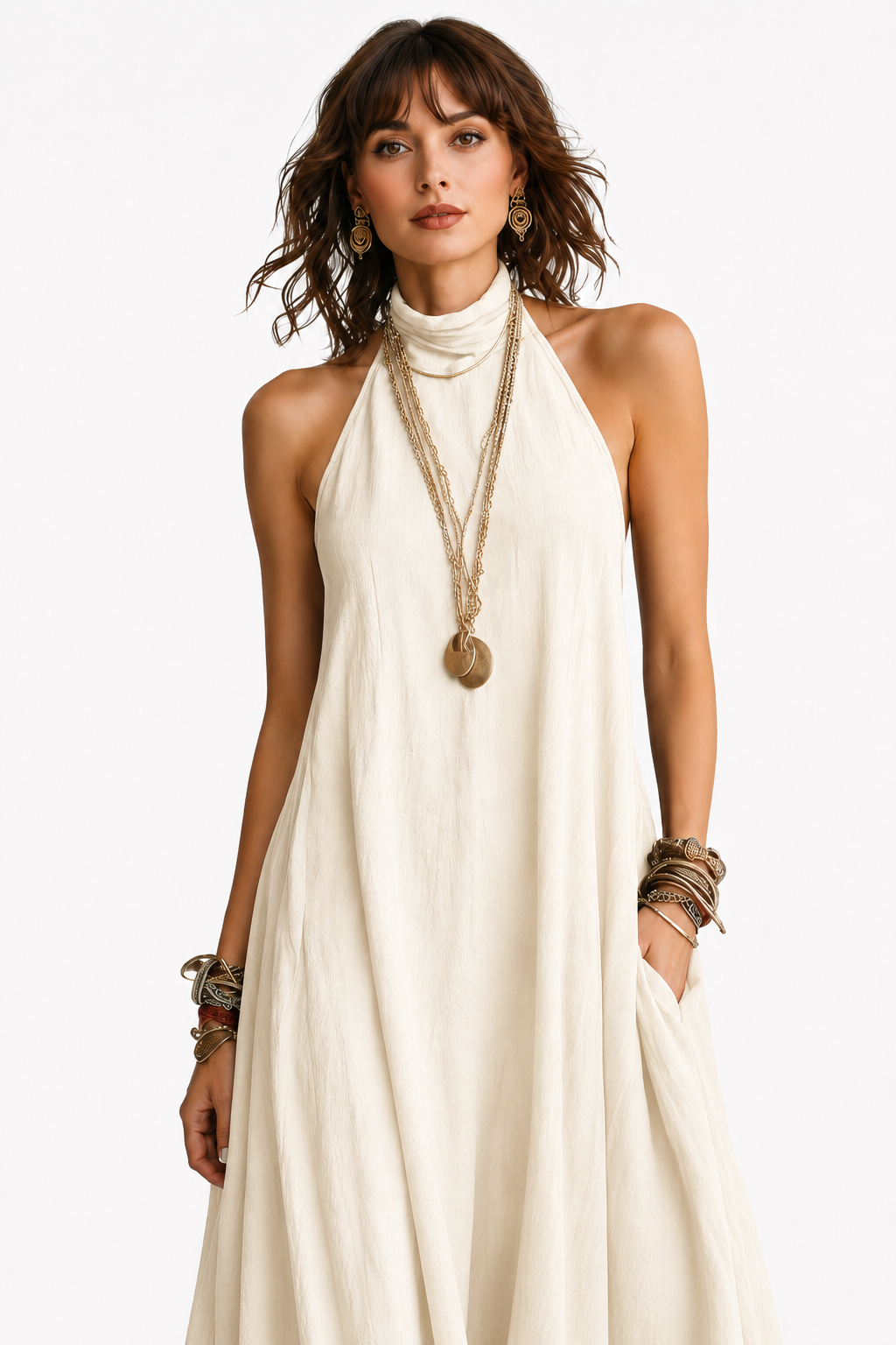 The Santorini Halter Maxi Dress