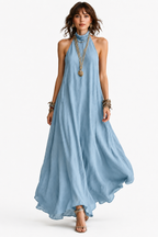 The Santorini Halter Maxi Dress