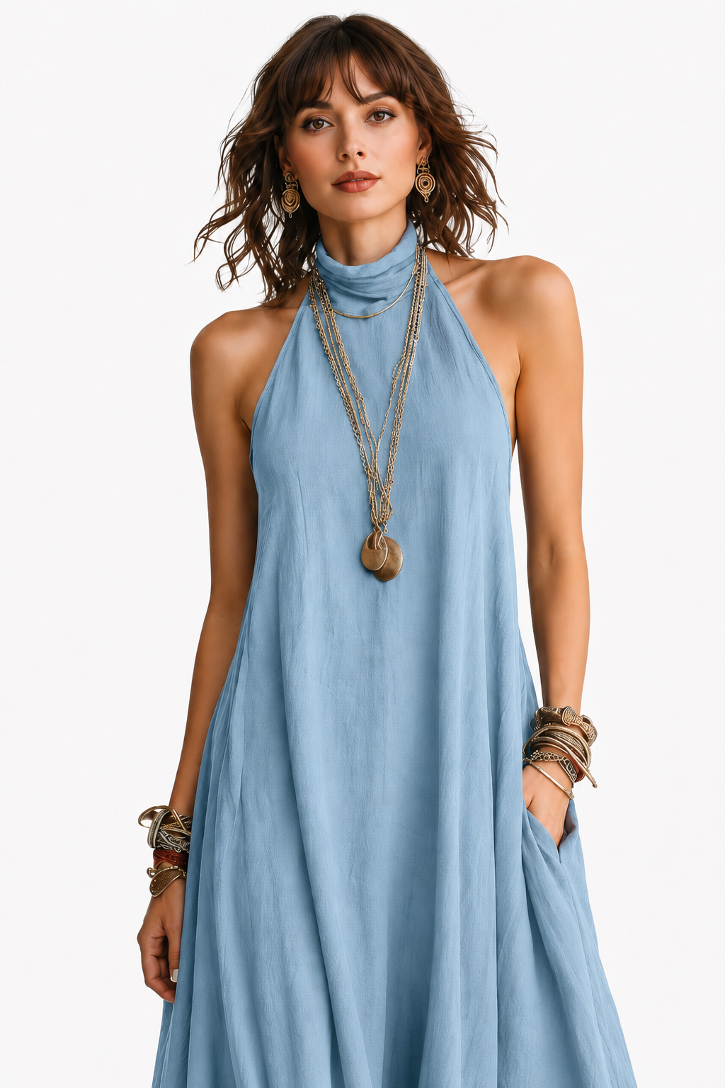 The Santorini Halter Maxi Dress