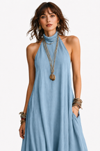 The Santorini Halter Maxi Dress
