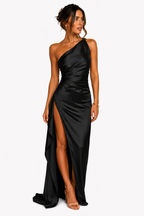 The Seraphina One-Shoulder Satin Maxi