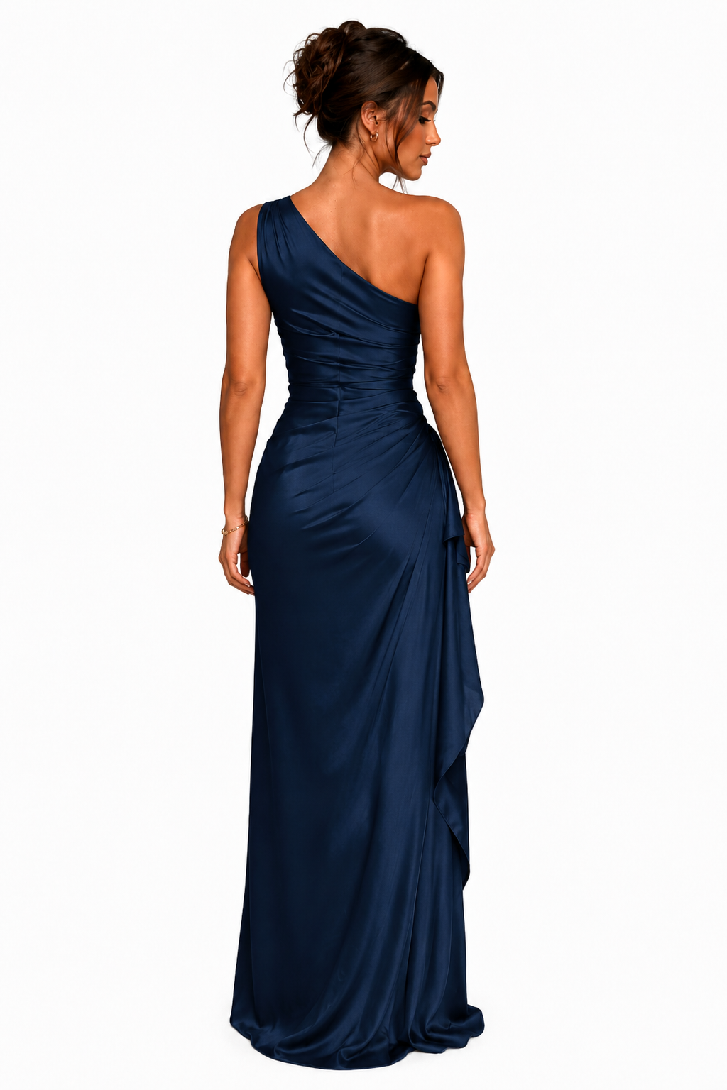 The Seraphina One-Shoulder Satin Maxi