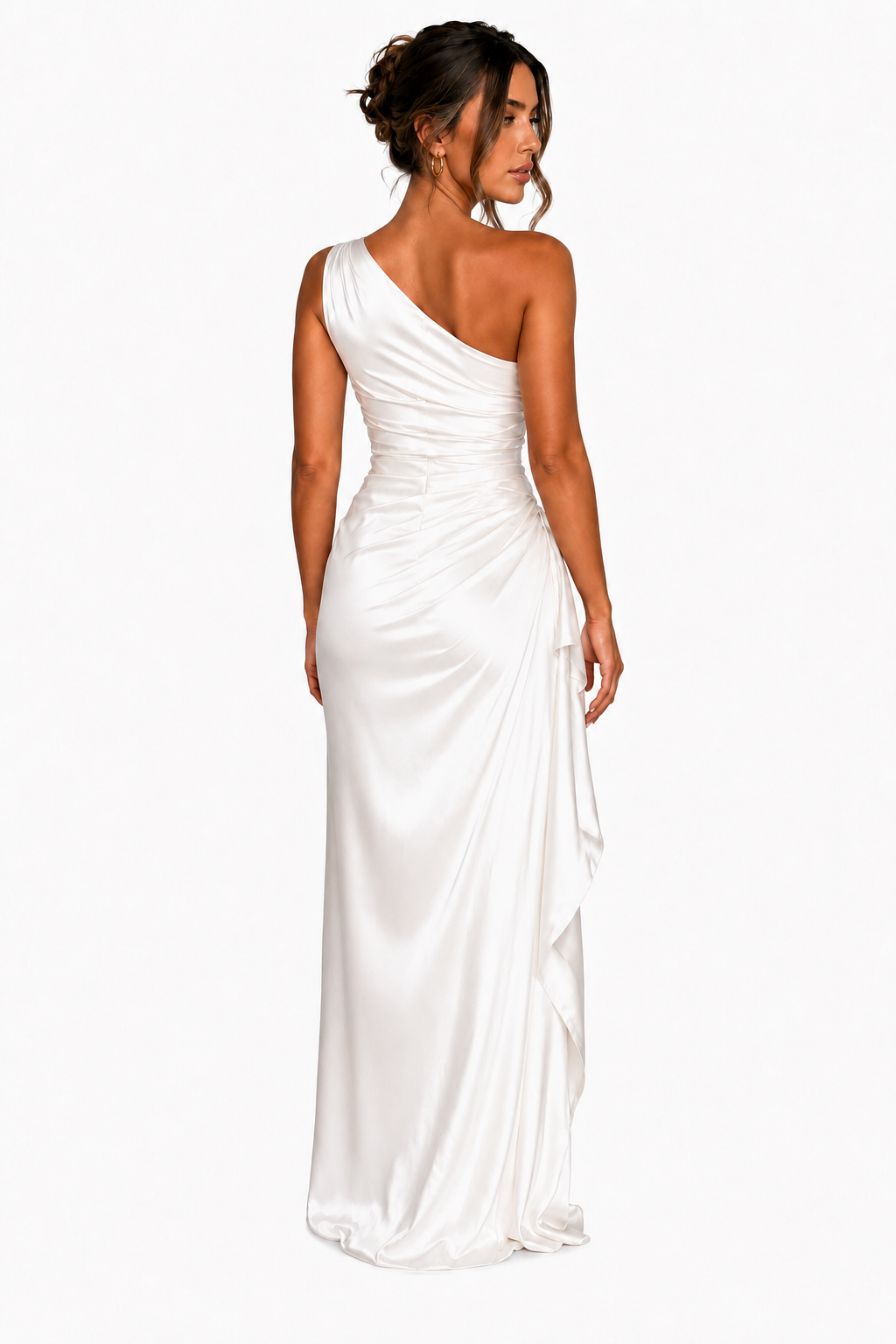 The Seraphina One-Shoulder Satin Maxi
