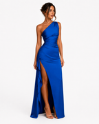 The Seraphina One-Shoulder Satin Maxi