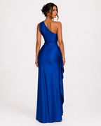 The Seraphina One-Shoulder Satin Maxi