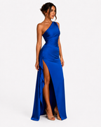 The Seraphina One-Shoulder Satin Maxi