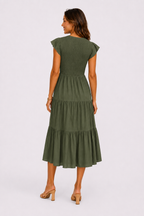 The Meadow Smocked Tiered Midi