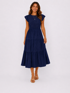 The Meadow Smocked Tiered Midi