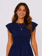The Meadow Smocked Tiered Midi