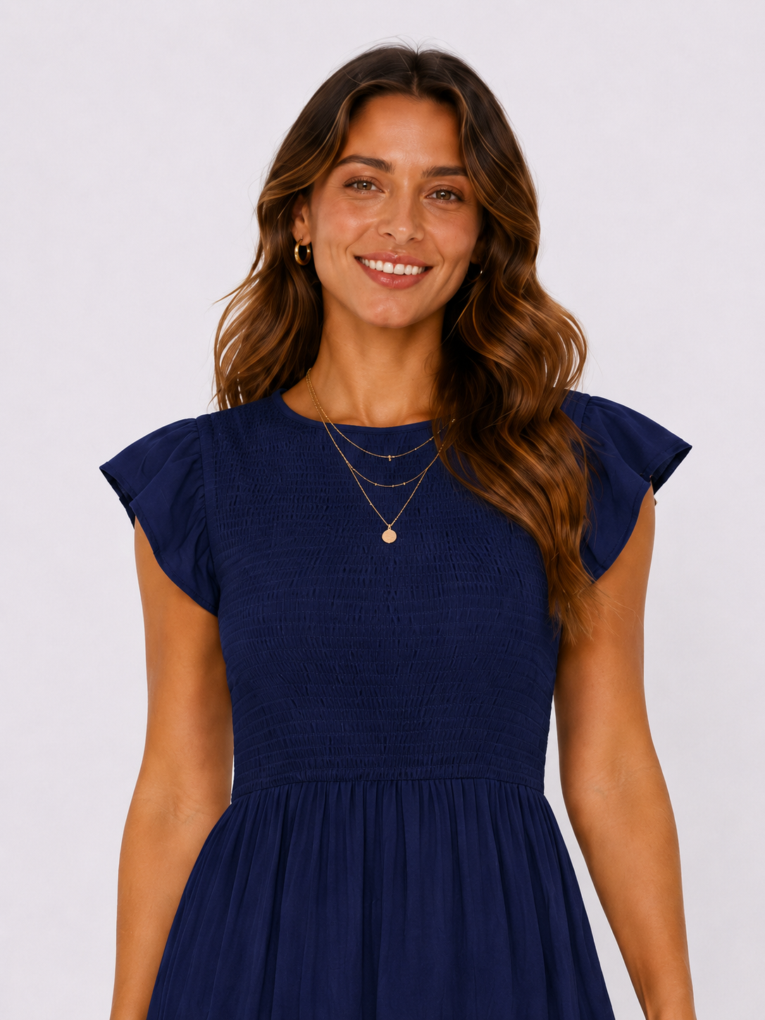 The Meadow Smocked Tiered Midi