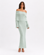 The Sage Ethereal Off-Shoulder Knit