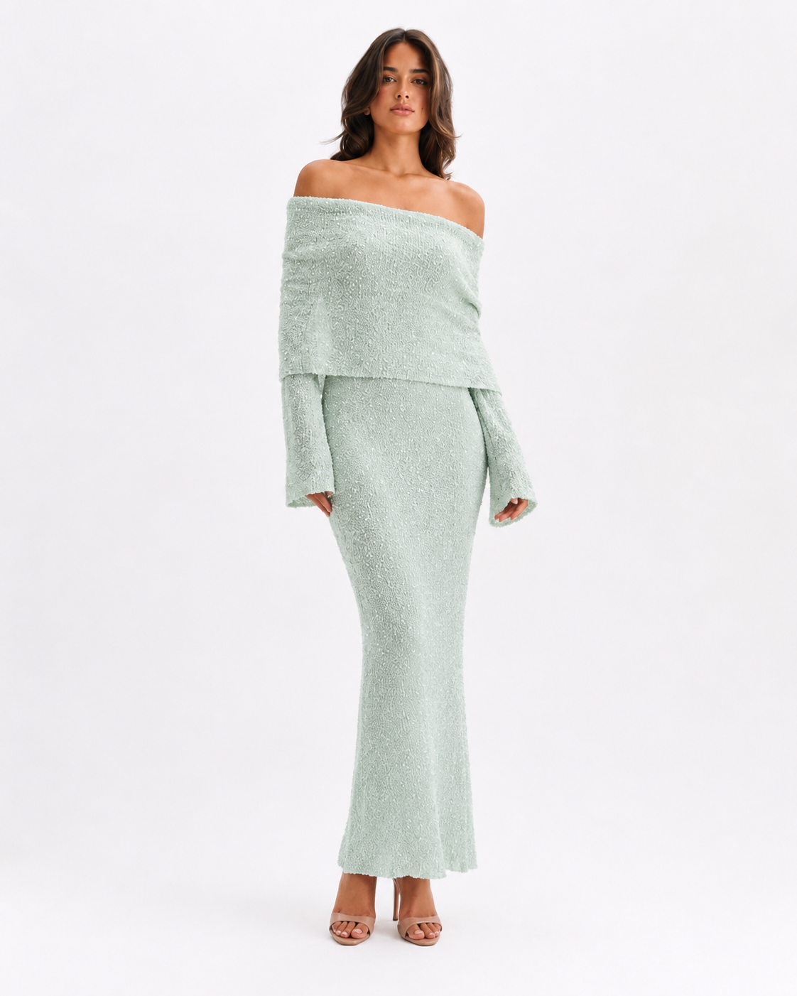 The Sage Ethereal Off-Shoulder Knit