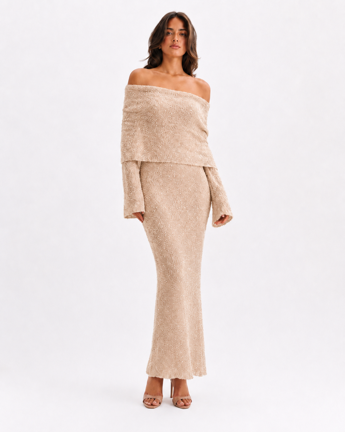 The Sage Ethereal Off-Shoulder Knit
