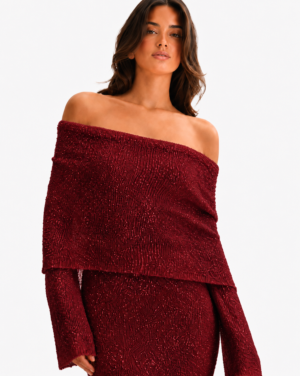 The Sage Ethereal Off-Shoulder Knit