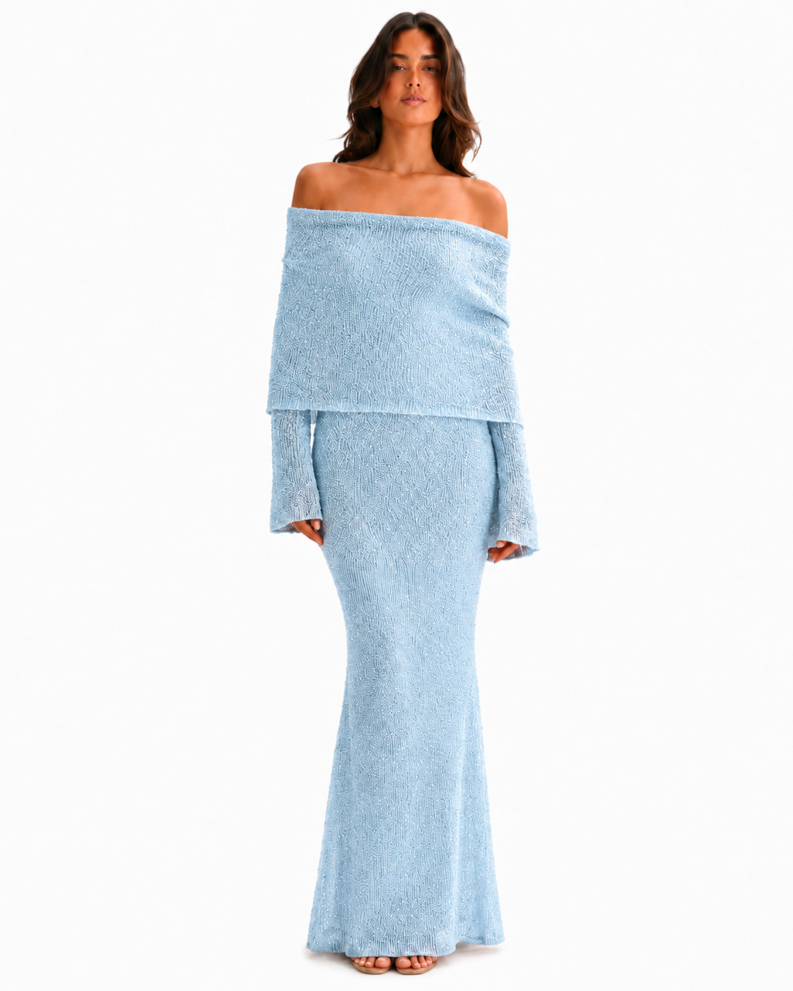 The Sage Ethereal Off-Shoulder Knit