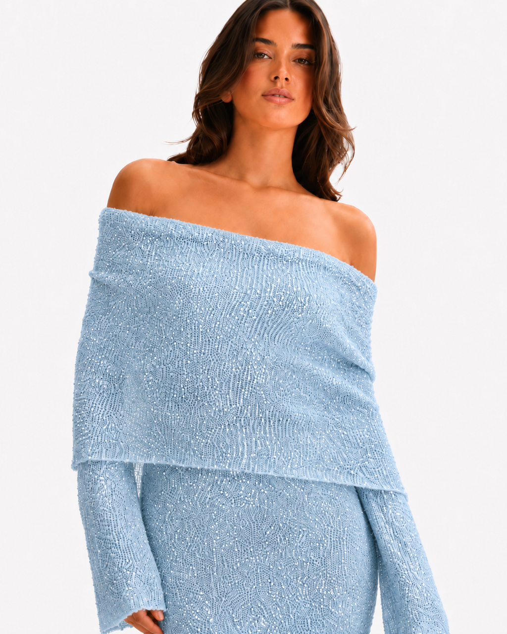 The Sage Ethereal Off-Shoulder Knit