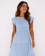 The Meadow Smocked Tiered Midi