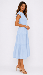 The Meadow Smocked Tiered Midi