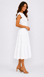 The Meadow Smocked Tiered Midi
