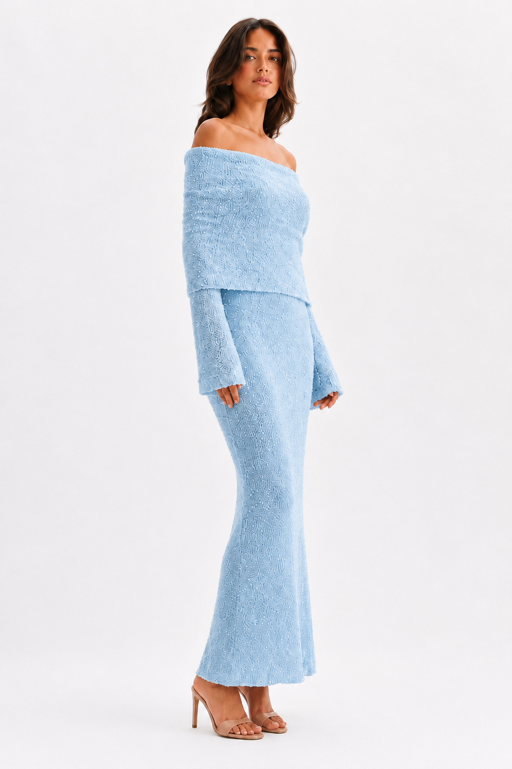 The Sage Ethereal Off-Shoulder Knit