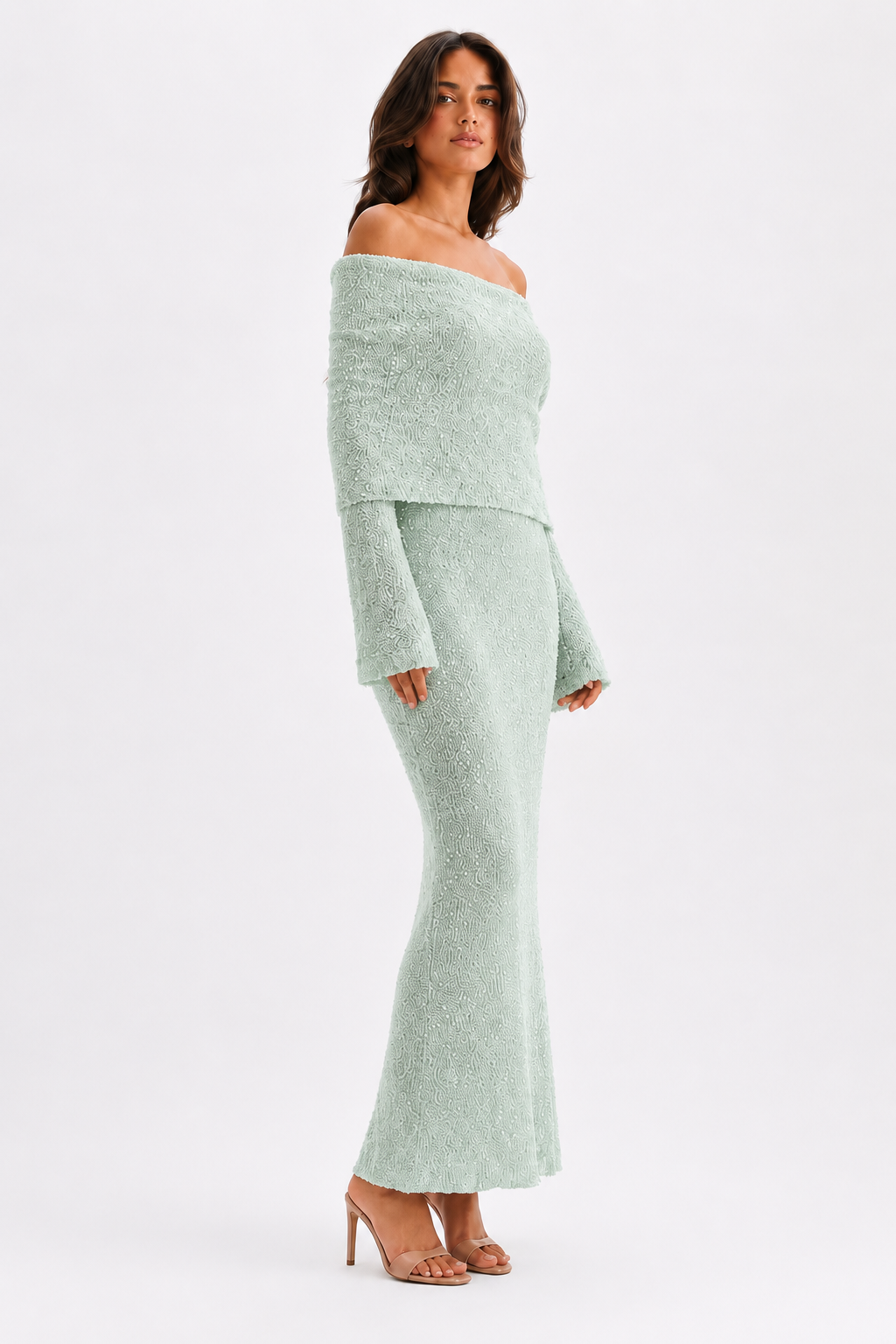 The Sage Ethereal Off-Shoulder Knit