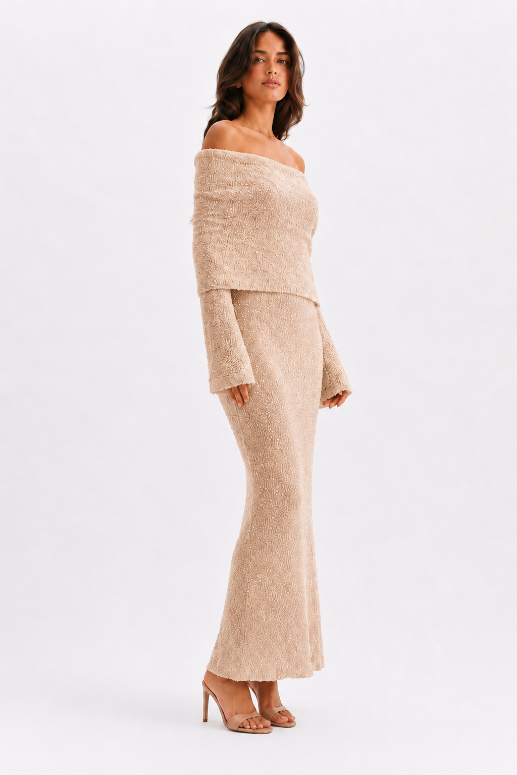 The Sage Ethereal Off-Shoulder Knit