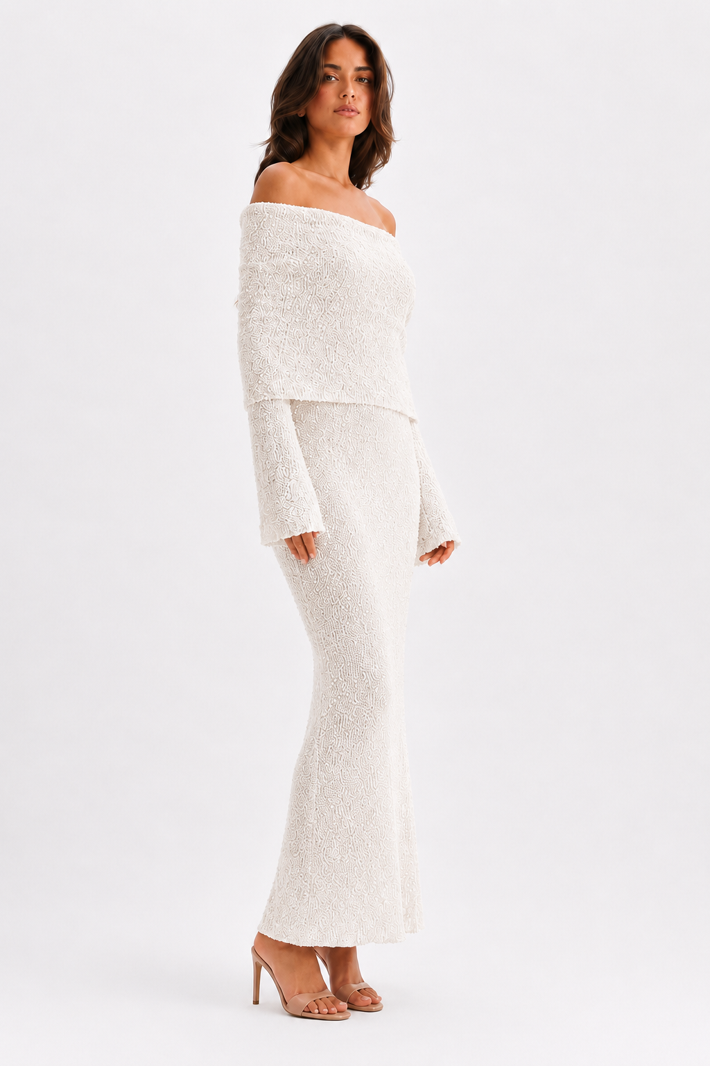 The Sage Ethereal Off-Shoulder Knit