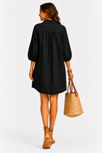 The Riviera Linen-Blend Shift Dress
