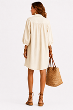 The Riviera Linen-Blend Shift Dress