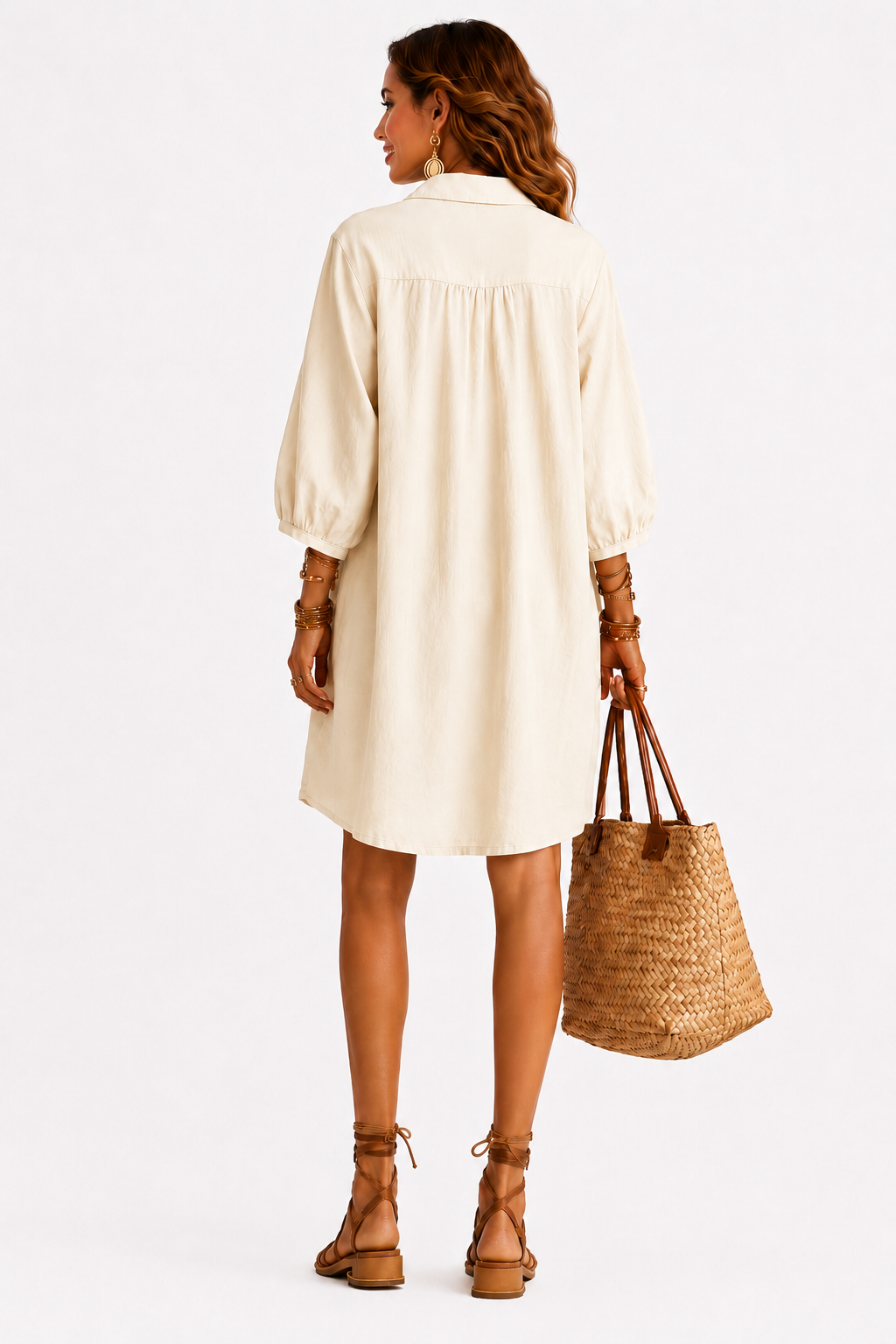 The Riviera Linen-Blend Shift Dress