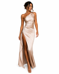 The Seraphina One-Shoulder Satin Maxi