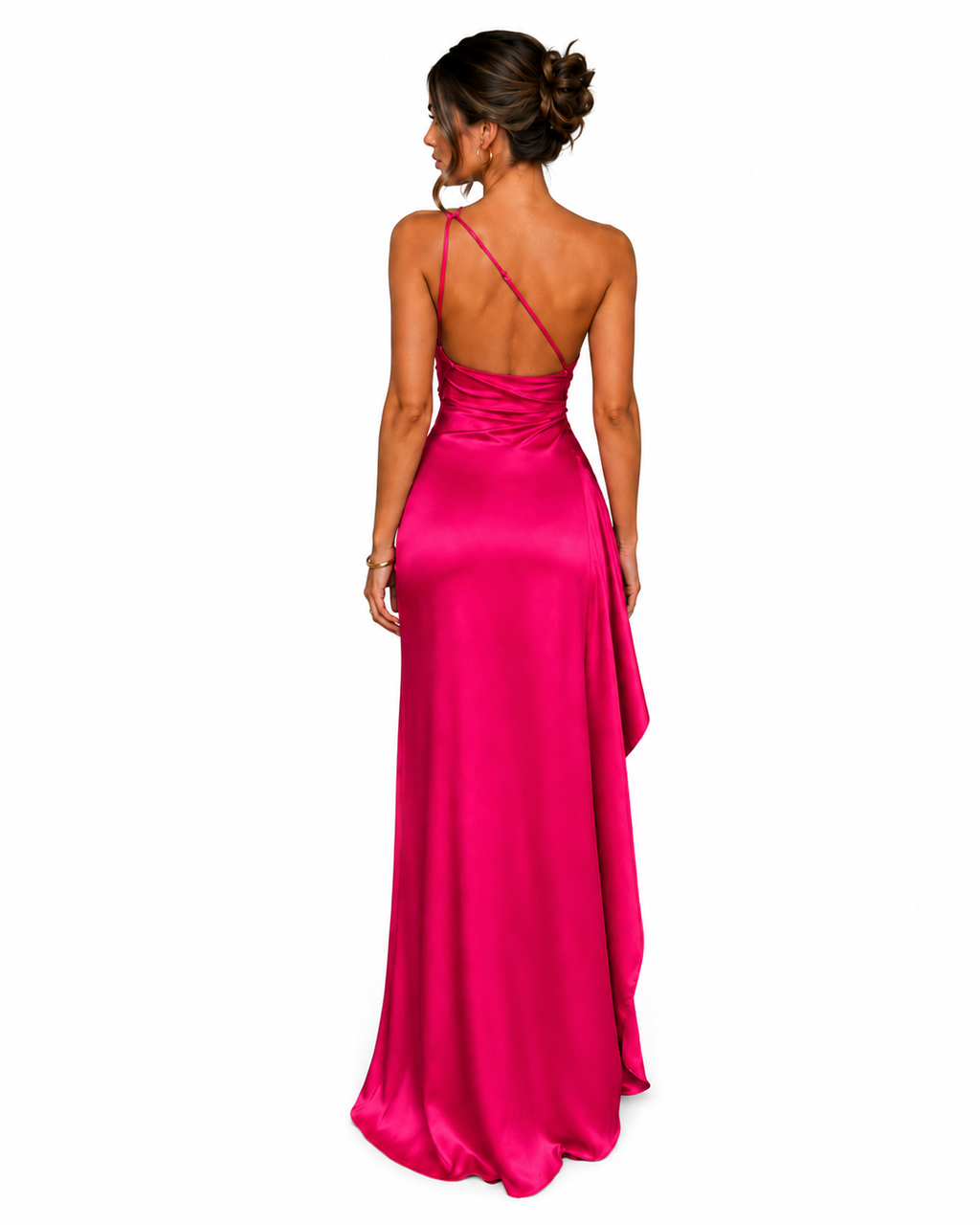 The Seraphina One-Shoulder Satin Maxi